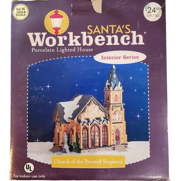 Church of the Devoted Shepherd Santa's Workbench Collection Christmas Village - Picture 7 of 7